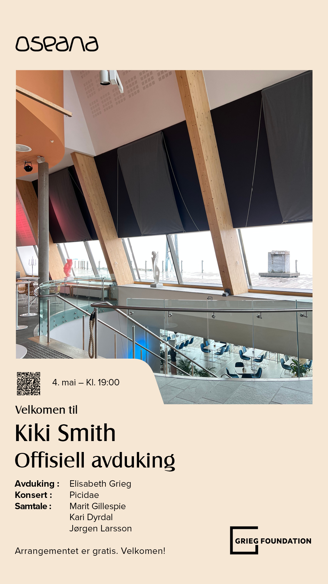 KIKI SMITH – Avduking av nye kunstverk til Grieg Kunstsamling